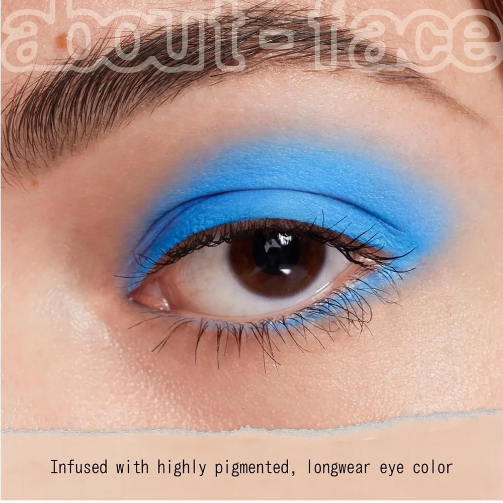 about-face Matte Eye Paint High-Pigment Liquid Eyeshadow Bright Blue Monday